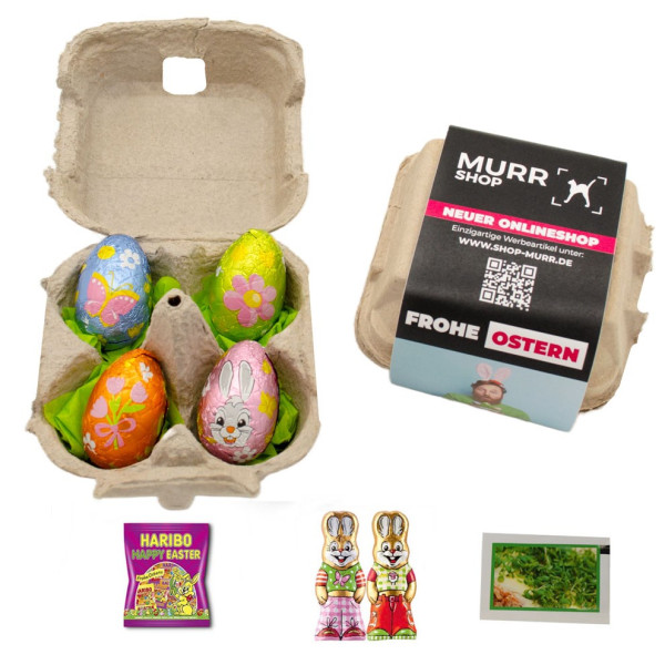 4er Karton mit Schoko-Eier