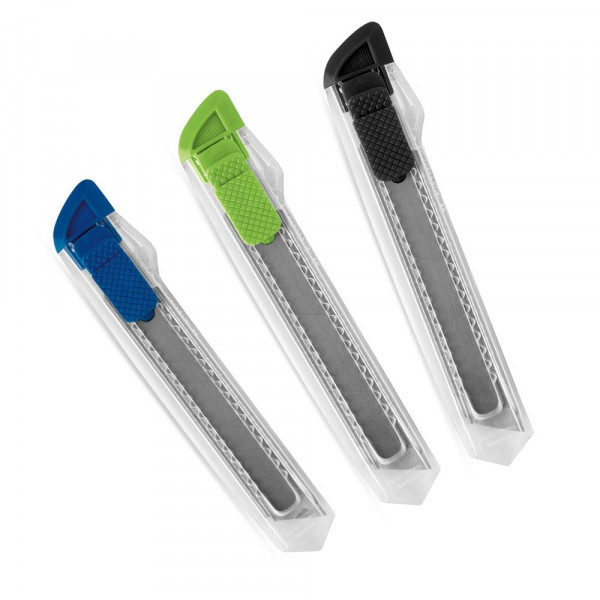 PAYTON. Teppichmesser, transparent mit sicherer abtrennbarer Feststellklinge