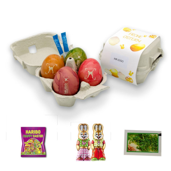 4er Karton Logo-Eier aus Freilandhaltung