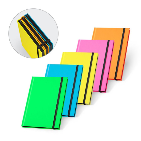 WATTERS. A5-Notizbuch aus fluoreszierendem PU mit linierten Seiten