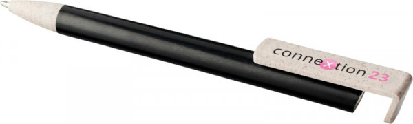 Kugelschreiber mit Telefonhalterung aus Weizenstroh inkl. Werbeanbringung