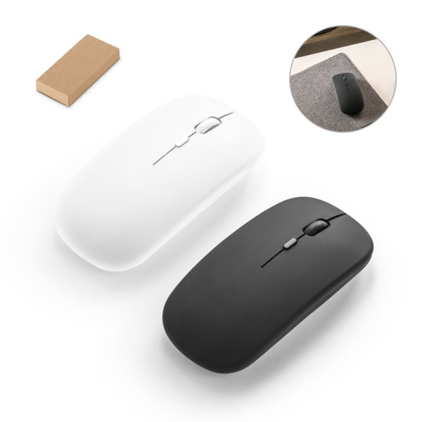 KHAN. Wireless Maus mit 500mAh Akku aus recyceltes ABS (100% rABS)