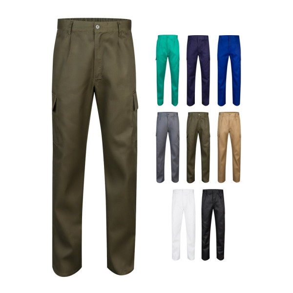 VL AINE. Hose aus Twill mit mehreren Taschen (190 g/m²), aus Baumwolle (20%) und Polyester (80%)